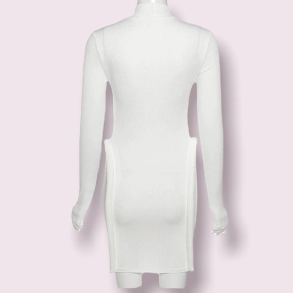White Allure Sculpted Mini Dress - Picture 5 of 6